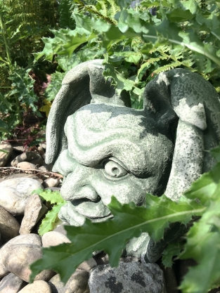 Der Teufel- Gargoyle- Dekoration für die Wand - Steinmonster- mittelalterliche Figuren Garten